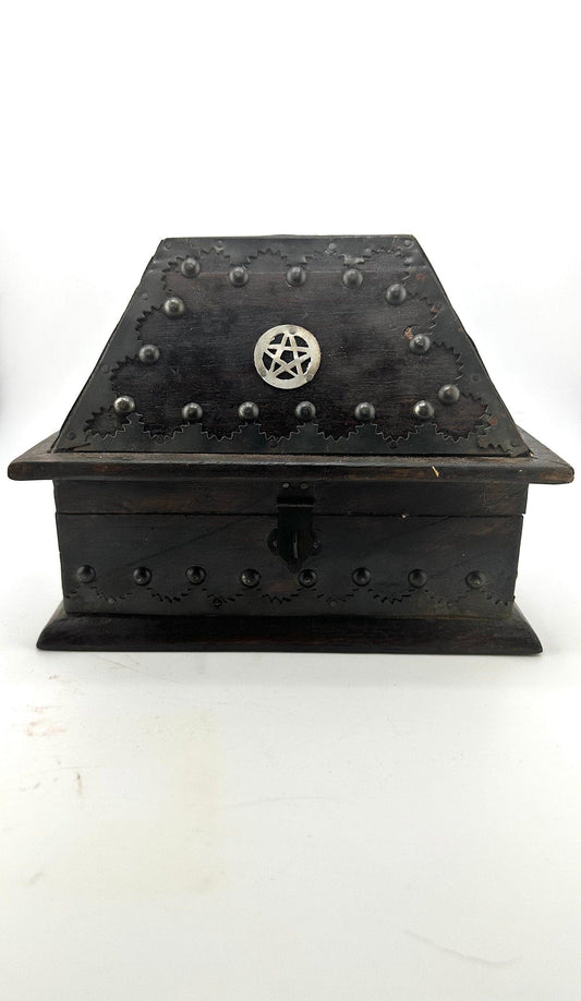 Hand Made Pentacle Inlay Wooden Box