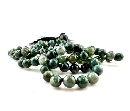 Moss Agate Mala