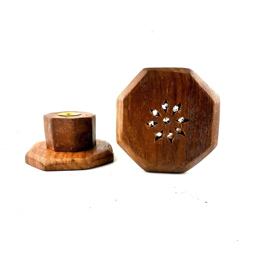 Wooden Mini Tower Burner for Cones - 4.5