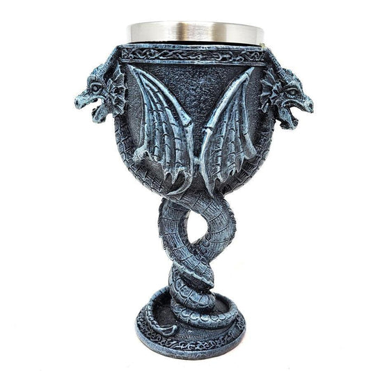 Twin Dragon Goblet 6 oz w/ Stainless Steel Cup - 2.75" Cup Dia, 7.50" H