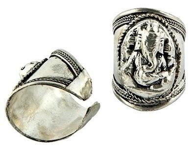 Lord Ganesh Tibetan silver color ring