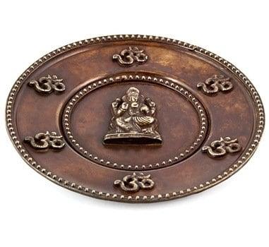 Lord Ganesh Tibetan Wall Hanging Plate - 8"D