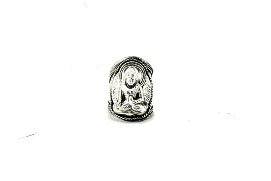 Lord Buddha Tibetan Ring White Metal