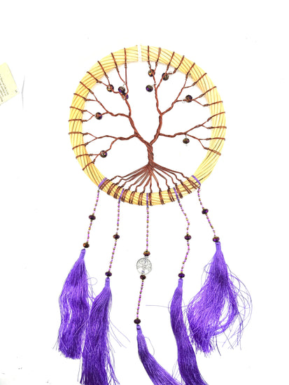 Dreamcatcher Wired Tree of Life w/ Purple Tassels