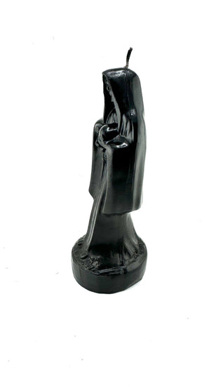 Santa Muerte Candle (Large, Black) 10inch