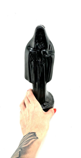 Santa Muerte Candle (Large, Black) 10inch