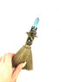 Blue Apatite Crystal Dragon Altar Broom 7-8