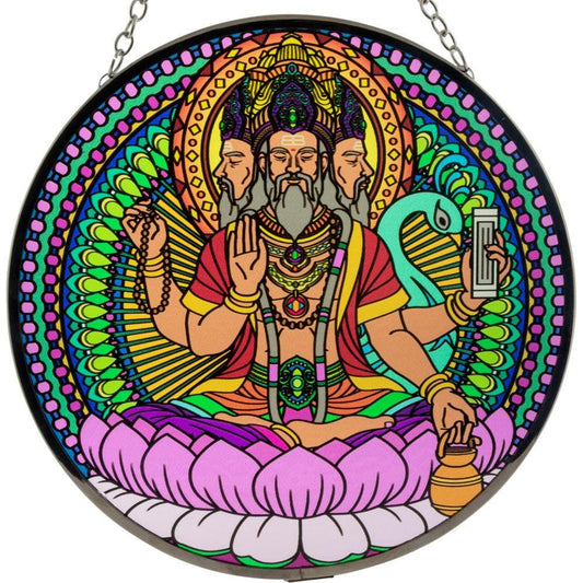 Glass Suncatcher 6in - Brahma