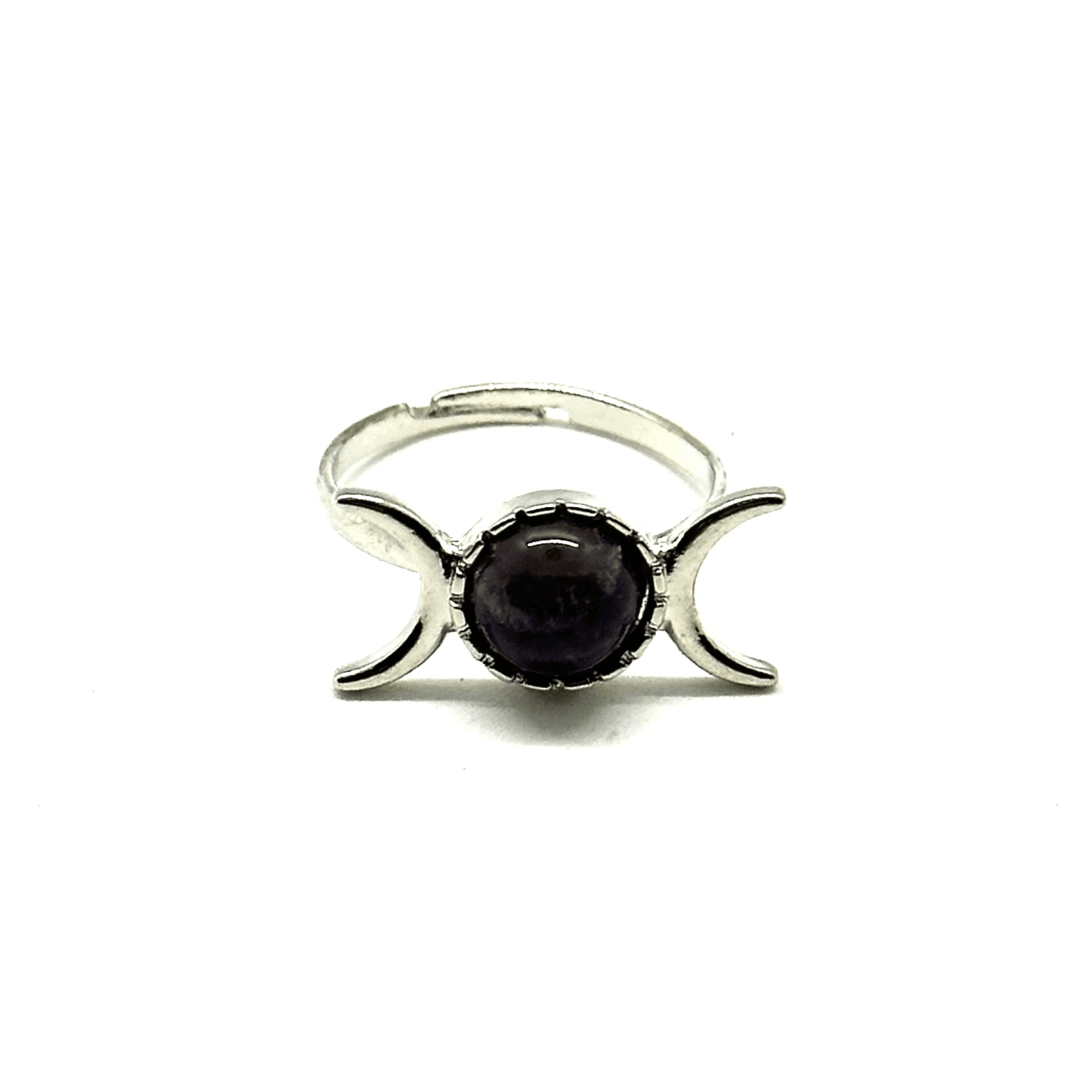 Amethyst Triple Moon Goddess Rings - Aphrodite's Shop