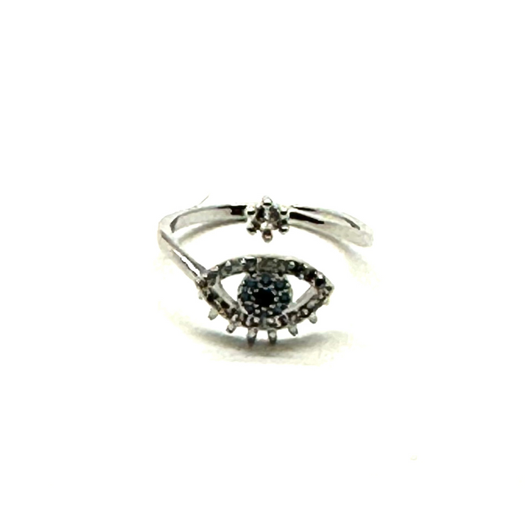 Evil Eye Silver Plated Ring