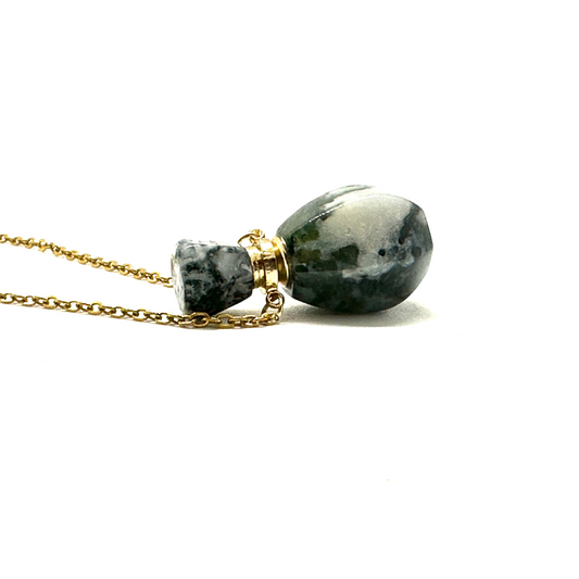 Moss Agate Postion Bottle Necklace