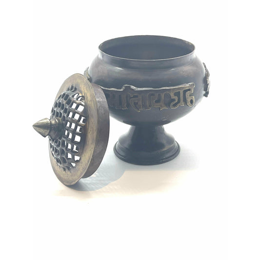 Slate Gray Burner: Om Mani Censer Burner