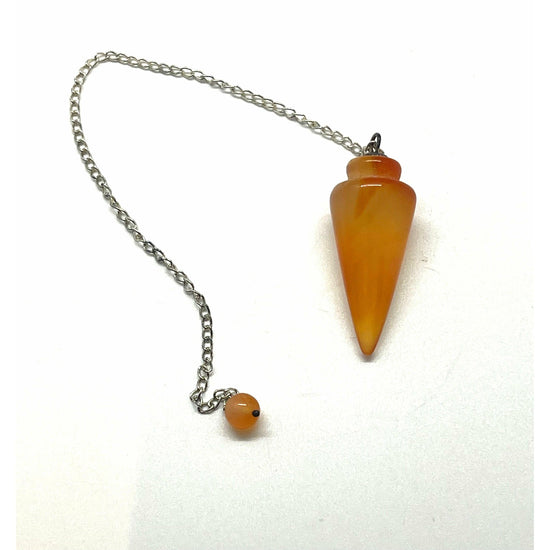 White Smoke Pendulum: Carnelian Curved