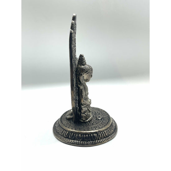 Light Gray Burner: Buddha Hamsa Aluminum Incense Holder