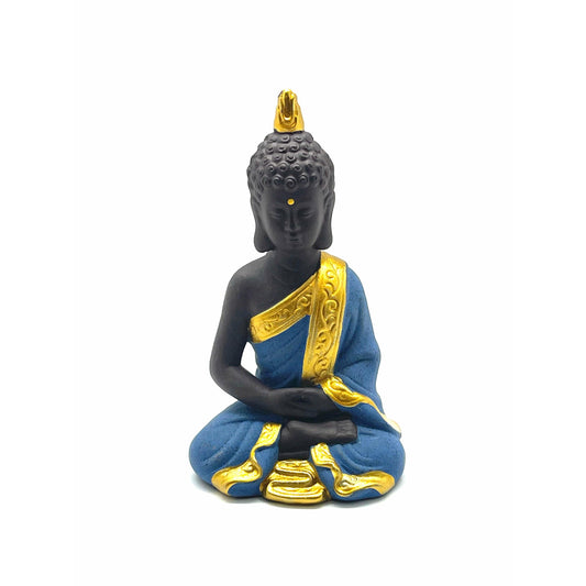 Dark Slate Gray Buddha Figurine: Blue Meditating