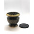 Carved Brass Screen Charcoal Burner with Coaster