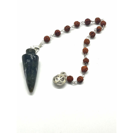 Pendulum: Labradorite with Rudraksha and Om Pendulum