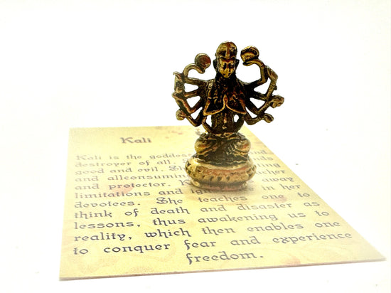 Kali mini brass figurine
