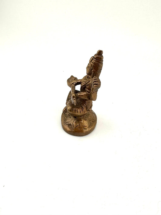 Saraswati Bronze Figurine 3"