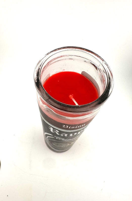 Raven 7 day pillar candle - red - myrrh- vision