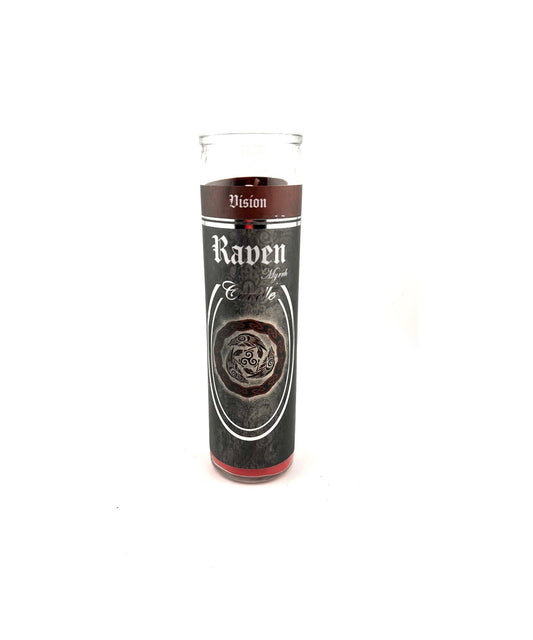 Raven 7 day pillar candle - red - myrrh- vision