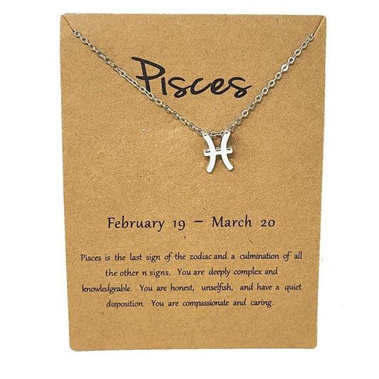 Pisces Charm Necklace Gold/Silver