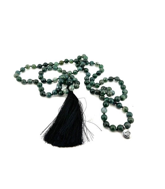 Moss Agate Mala