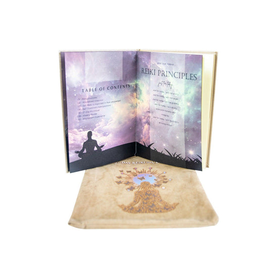 Journal: Vegan Leather Reiki attunement Crystal w/ Bag