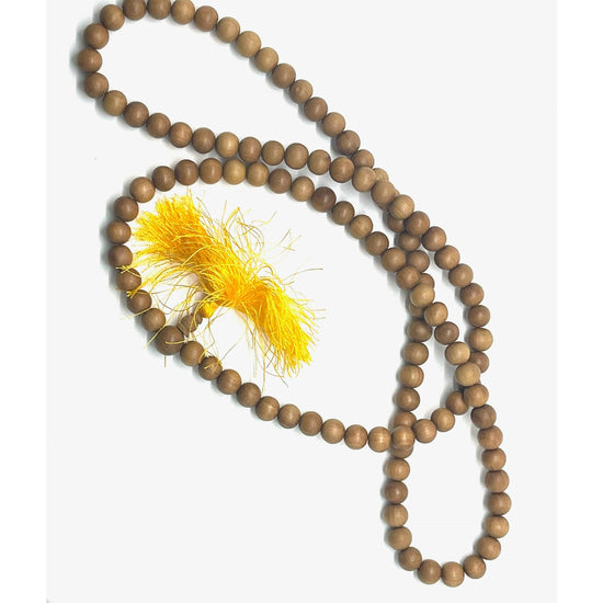 Mala: Sandalwood with Yellow tassel