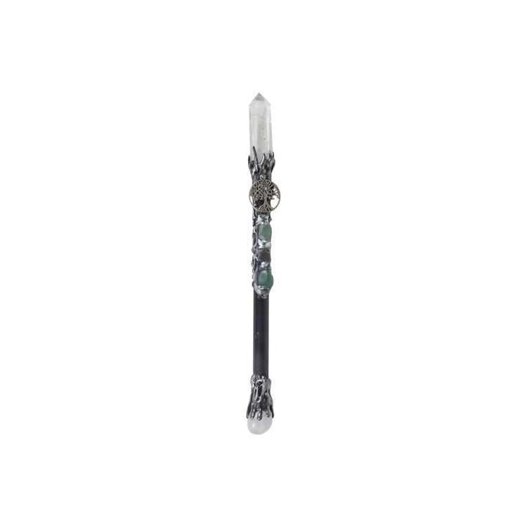 Magick Wand - Silver Tree of Life w/ Clear Quartz Point