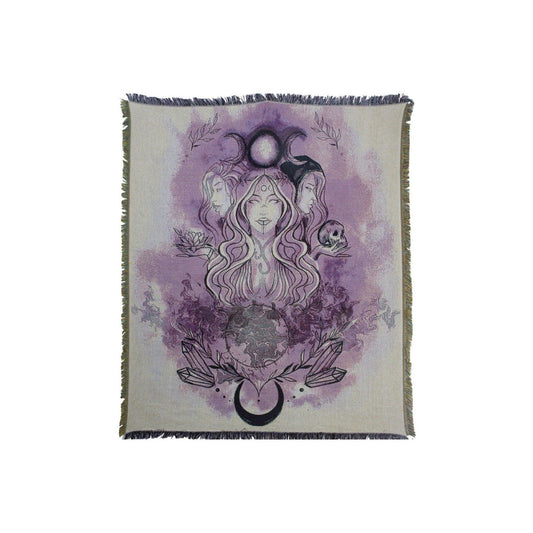 Cotton Heavy Throw w/ Fringe - Triple Goddess