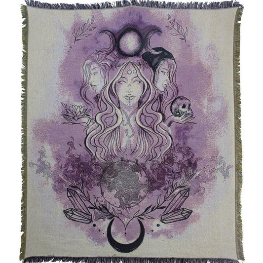 Cotton Heavy Throw w/ Fringe - Triple Goddess