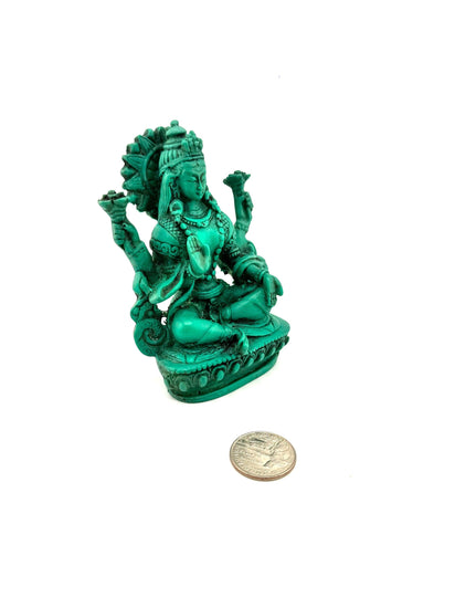 Lakshmi turquoise resin mini statue 5