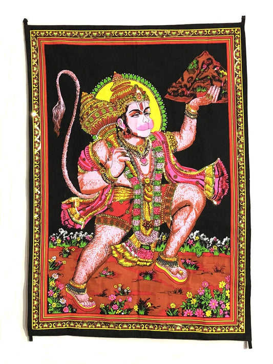 Hanuman hand painted tapestry