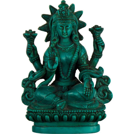 Lakshmi turquoise resin mini statue 5