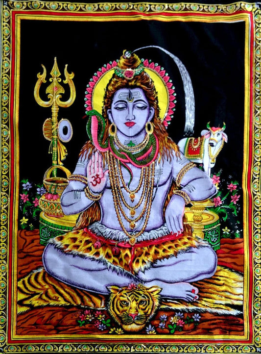 Shiva Handpainted Tapestry