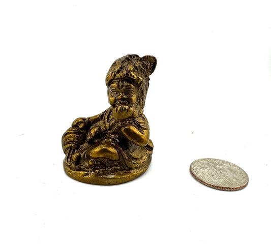 Baby Krishna brass figurine 2"H 1.75"